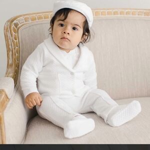 Baby Beau and Belle Elijah 3 Piece Suit with Cap and Booties 6-9 Months